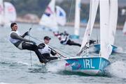 7 August 2012; Ireland's Ger Owens, skipper, and Scott Flanigan, crew, compete in the men's 470 class. London 2012 Olympic Games, Sailing, Weymouth & Portland National Sailing Academy, Portland, Dorset, England. Picture credit: David Branigan / SPORTSFILE