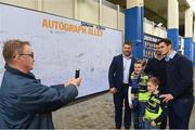 14 October 2017; Leinster players from left Sean O'Brien, Rob Kearney and Johnny Sexton with Leinster supporters in Autograph Ally, ahead of the European Rugby Champions Cup Pool 3 Round 1 match between Leinster and Montpellier at the RDS Arena in Dublin. Photo by Matt Browne/Sportsfile
