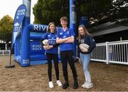14 October 2017; Leinster supporters, from left, Roisin and Cormac Kiernan with Karla Hughes ahead of the European Rugby Champions Cup Pool 3 Round 1 match between Leinster and Montpellier at the RDS Arena in Dublin. Photo by Matt Browne/Sportsfile