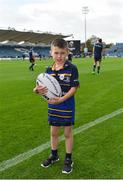 14 October 2017; Matchday mascot 7 year old Jayden Moore-Connors, from Clondalkin, Dublin, ahead of the European Rugby Champions Cup Pool 3 Round 1 match between Leinster and Montpellier at the RDS Arena in Dublin.   Photo by Ramsey Cardy/Sportsfile