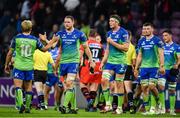 14 October 2017; Connacht players including Andrew Deegan, left, and Eoin McKeon celebrate following the European Rugby Challenge Cup Pool 5 Round 1 match between Oyonnax and Connacht at Stade de Geneve in Geneva, Switzerland. Photo by Sam Barnes/Sportsfile