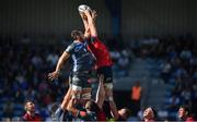 15 October 2017; Tommy O’Donnell of Munster wins a lineout from Loic Jacquet of Castres Olympique during the European Rugby Champions Cup Pool 4 Round 1 match between Castres Olympique and Munster at Stade Pierre Antoine in Castres, France. Photo by Brendan Moran/Sportsfile