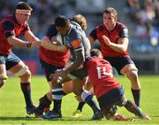 15 October 2017; David Smith of Castres Olympique is tackled by Stephen Archer and Darren Sweetnam of Munster during the European Rugby Champions Cup Pool 4 Round 1 match between Castres Olympique and Munster at Stade Pierre Antoine in Castres, France. Photo by Brendan Moran/Sportsfile