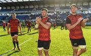 15 October 2017; Munster captain Peter O’Mahony and Mark Flanagan salute Munster fans after the European Rugby Champions Cup Pool 4 Round 1 match between Castres Olympique and Munster at Stade Pierre Antoine in Castres, France. Photo by Brendan Moran/Sportsfile