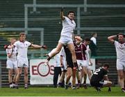 15 October 2017; Karl McKaigue, centre, of Slaughtneil celebrates at the final whistle, following his side's victory during the AIB Ulster GAA Football Senior Club Championship First Round match between Kilcoo and Slaughtneil at Páirc Esler in Down. Photo by Seb Daly/Sportsfile