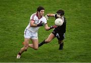 15 October 2017; Karl McKaigue of Slaughtneil in action against Niall Branagan of Kilcoo, during the AIB Ulster GAA Football Senior Club Championship First Round match between Kilcoo and Slaughtneil at Páirc Esler in Down. Photo by Seb Daly/Sportsfile
