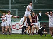 15 October 2017; Karl McKaigue, centre, of Slaughtneil celebrates at the final whistle, following his side's victory during the AIB Ulster GAA Football Senior Club Championship First Round match between Kilcoo and Slaughtneil at Páirc Esler in Down. Photo by Seb Daly/Sportsfile