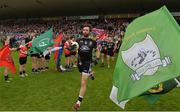 15 October 2017; Joe McMahon of Omagh St Enda's and former Tyrone player leads the team out for the Tyrone County Senior Football Championship Final match between Errigal Ciaran and Omagh St Enda's at Healy Park in Tyrone. Photo by Oliver McVeigh/Sportsfile