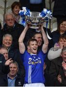 15 October 2017; Scotstown captain Donal Morgan lifts the Mick Duffy Cup after the Monaghan County Senior Football Championship Final match between Magheracloone and Scotstown at St Tiernach's Park in Monaghan. Photo by Philip Fitzpatrick/Sportsfile