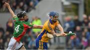 15 October 2017; Brian Corry of Sixmilebridge in action against Ruaidhrí McNamara of Clooney Quin during the Clare County Senior Hurling Championship Final match between Clooney Quin and Sixmilebridge at Cusack Park in Ennis County Clare. Photo by Ray McManus/Sportsfile