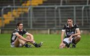 15 October 2017; James Ward and Peter Ward of Magheracloone dejected after the Monaghan County Senior Football Championship Final match between Magheracloone and Scotstown at St Tiernach's Park in Monaghan. Photo by Philip Fitzpatrick/Sportsfile