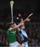 15 October 2017; Kevin Downes of Na Piarsaigh in action against Mark McLoughlin of Kilmallock during the Limerick County Senior Hurling Championship Final match between Na Piarsaigh and Kilmallock at the Gaelic Grounds in Limerick. Photo by Diarmuid Greene/Sportsfile
