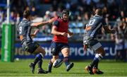 15 October 2017; Tyler Bleyendaal of Munster in action against Rory Kockott and Afusipa Taumoepeau of Castres Olympique during the European Rugby Champions Cup Pool 4 Round 1 match between Castres Olympique and Munster at Stade Pierre Antoine in Castres, France. Photo by Brendan Moran/Sportsfile