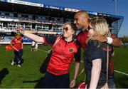 15 October 2017; Simon Zebo of Munster has a 'selfie' taken with Munster fans after the European Rugby Champions Cup Pool 4 Round 1 match between Castres Olympique and Munster at Stade Pierre Antoine in Castres, France. Photo by Brendan Moran/Sportsfile
