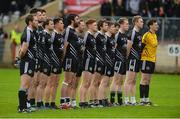 15 October 2017; Omagh St Enda's standing for the anthem before the Tyrone County Senior Football Championship Final match between Errigal Ciaran and Omagh St Enda's at Healy Park in Tyrone. Photo by Oliver McVeigh/Sportsfile