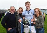 15 October 2017; William O'Donoghue of Na Piarsaigh celebrates with his father Murty, mother Paula, and sister Kylie, after the Limerick County Senior Hurling Championship Final match between Na Piarsaigh and Kilmallock at the Gaelic Grounds in Limerick. Photo by Diarmuid Greene/Sportsfile