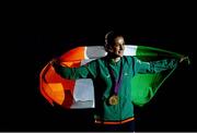 9 August 2012; Katie Taylor, Ireland, celebrates after winning the gold medal in the women's light 60kg. London 2012 Olympic Games, Boxing, South Arena 2, ExCeL Arena, Royal Victoria Dock, London, England. Picture credit: Stephen McCarthy / SPORTSFILE