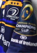 14 October 2017; A detailed view of the Leinster European jersey ahead of the European Rugby Champions Cup Pool 3 Round 1 match between Leinster and Montpellier at the RDS Arena in Dublin. Photo by Ramsey Cardy/Sportsfile