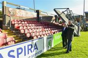 17 October 2017; FAI CEO John Delaney speaking with Cork City FC Chairman Pat Lyons during a visit to Turners Cross to survey the ground's safety ahead of the SSE Airtricity League Premier Division match between Cork City and Derry City. Photo by Eóin Noonan/Sportsfile