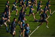 17 October 2017; Jonathan Sexton, centre, and team-mates warm up during Leinster Rugby Squad Training at Donnybrook Stadium in Dublin. Photo by Cody Glenn/Sportsfile