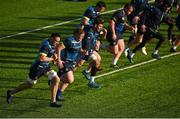 17 October 2017; Jack Conan, far left, and team-mates warm up during Leinster Rugby Squad Training at Donnybrook Stadium in Dublin. Photo by Cody Glenn/Sportsfile