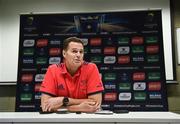 17 October 2017; Munster director of rugby Rassie Erasmus during a Munster Rugby Press Conference at University of Limerick in Limerick. Photo by Diarmuid Greene/Sportsfile