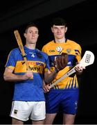 17 October 2017; Tipperary hurler Michael Cahill, left, and Clare hurler David Fitzgerald in Croke Park to launch the AIG Fenway Hurling Classic and Irish Festival, also supported by Aer Lingus. On November 19, Dublin will take on Galway and Tipperary will face Clare in Fenway Park with the winning sides from both proceeding to a final for a chance to win the inaugural Players Champions Cup. This is the second time in three years that hurling, in the “Super 11’s” format, will be played at the venue. Tickets for the AIG Fenway Hurling Classic and Irish Festival can be purchased at www.redsox.com/hurling. Photo by Brendan Moran/Sportsfile
