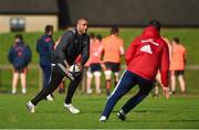 17 October 2017; Simon Zebo of Munster in action against Munster technical coach Felix Jones during Munster Rugby Squad Training at the University of Limerick in Limerick. Photo by Diarmuid Greene/Sportsfile