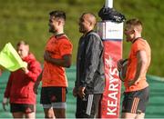 17 October 2017; Conor Murray, Simon Zebo, and Andrew Conway of Munster during Munster Rugby Squad Training at the University of Limerick in Limerick. Photo by Diarmuid Greene/Sportsfile