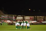 17 October 2017; Cork City players huddle in front of the Derrynane Stand, before the SSE Airtricity League Premier Division match between Cork City and Derry City at Turners Cross in Cork. Photo by Stephen McCarthy/Sportsfile