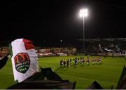 17 October 2017; Cork City and Derry City players in front of the Derrynane Stand, before the SSE Airtricity League Premier Division match between Cork City and Derry City at Turners Cross in Cork. Photo by Stephen McCarthy/Sportsfile