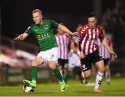 17 October 2017; Stephen Dooley of Cork City in action against Aaron McEneff of Derry City, during the SSE Airtricity League Premier Division match between Cork City and Derry City at Turners Cross in Cork. Photo by Stephen McCarthy/Sportsfile