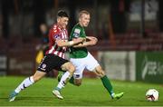17 October 2017; Stephen Dooley of Cork City in action against Connor McDermott of Derry City, during the SSE Airtricity League Premier Division match between Cork City and Derry City at Turners Cross, in Cork.  Photo by Eóin Noonan/Sportsfile