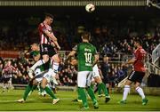 17 October 2017; Harry Monaghan of Derry City has a header on goal, during the SSE Airtricity League Premier Division match between Cork City and Derry City at Turners Cross in Cork. Photo by Stephen McCarthy/Sportsfile