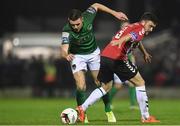 17 October 2017; Garry Buckley of Cork City in action against Dean Jarvis of Derry City, during the SSE Airtricity League Premier Division match between Cork City and Derry City at Turners Cross, in Cork. Photo by Eóin Noonan/Sportsfile
