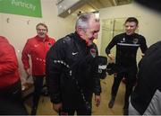 17 October 2017; Cork City manager John Caulfield celebrates winning the SSE Airtricity League Premier Division after the match between Cork City and Derry City at Turners Cross in Cork. Photo by Stephen McCarthy/Sportsfile