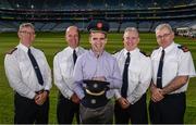 18 October 2017; Former Dublin footballer Ger Brennan, with, from left, Chief Superintendent Seán Ward, Superintendent Gerard Murphy, Assistant Garda Commissioner Pat Leahy, and Superintendent Dan Flavin, in attendance at the launch of the inaugural Dublin North Central Garda Youth Awards in association with Croke Park. These awards are being launched to celebrate outstanding young people between 13 and 21 years of age and will recognise the good work being done by young people throughout the communities of Dublin North Central. Find out more at crokepark.ie/YouthAwards Photo by Piaras Ó Mídheach/Sportsfile