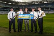 18 October 2017; Former Dublin footballer Ger Brennan, with, from left, Superintendent Gerard Murphy, Superintendent Dan Flavin, Assistant Garda Commissioner Pat Leahy and Chief Superintendent Seán Ward in attendance at the launch of the inaugural Dublin North Central Garda Youth Awards in association with Croke Park. These awards are being launched to celebrate outstanding young people between 13 and 21 years of age and will recognise the good work being done by young people throughout the communities of Dublin North Central. Find out more at crokepark.ie/YouthAwards Photo by Piaras Ó Mídheach/Sportsfile