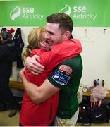 17 October 2017; Garry Buckley of Cork City and Lisa Fallon, Cork City performance analyst, following the SSE Airtricity League Premier Division match between Cork City and Derry City at Turners Cross in Cork. Photo by Stephen McCarthy/Sportsfile