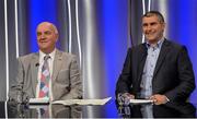 19 October 2017; RTÉ analysts Cyril Farrell, left, and Liam Sheedy during the 2018 GAA Championship Draw at RTÉ Studios in Donnybrook, Dublin. Photo by Piaras Ó Mídheach/Sportsfile