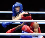 10 August 2012; John Joe Nevin, Ireland, left, exchanges punches with Lazaro Alvarez Estrada, Cuba, during their men's bantam 56kg semi-final contest. London 2012 Olympic Games, Boxing, South Arena 2, ExCeL Arena, Royal Victoria Dock, London, England. Picture credit: David Maher / SPORTSFILE
