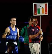 10 August 2012; John Joe Nevin, Ireland, makes his way to the ring before his bout with Lazaro Alvarez Estrada, Cuba, in their men's bantam 56kg semi-final contest. London 2012 Olympic Games, Boxing, South Arena 2, ExCeL Arena, Royal Victoria Dock, London, England. Picture credit: David Maher / SPORTSFILE