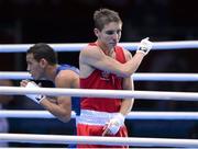 10 August 2012; Michael Conlan, Ireland, reacts after his fly 52kg semi-final contest. London 2012 Olympic Games, Boxing, South Arena 2, ExCeL Arena, Royal Victoria Dock, London, England. Picture credit: Stephen McCarthy / SPORTSFILE