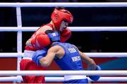 10 August 2012; Michael Conlan, Ireland, left, exchanges punches with Robeisy Ramirez Carrazana, Cuba, during their fly 52kg semi-final contest. London 2012 Olympic Games, Boxing, South Arena 2, ExCeL Arena, Royal Victoria Dock, London, England. Picture credit: Stephen McCarthy / SPORTSFILE