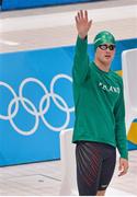 11 August 2012; Ireland's Arthur Lanigan-O’Keeffe acknowledges his support before finishing 2nd in his heat of the swimming discipline in the modern pentathlon, where he finished 9th out of 36 competitors in the swimming discipline and 21st overall after 2 events. London 2012 Olympic Games, Modern Pentathlon, Aquatic Centre, Olympic Park, Stratford, London, England. Picture credit: Brendan Moran / SPORTSFILE