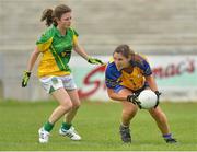 11 August 2012; Niamh Keane, Clare, in action against Eileen Rahill, Meath. TG4 All-Ireland Ladies Football Senior Championship Qualifier Round 2, Clare v Meath, St. Brendan’s Park, Birr, Co. Offaly. Picture credit: Barry Cregg / SPORTSFILE