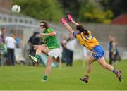 11 August 2012; Vivienne McCormack, Meath, in action against Maria Kelly, Clare. TG4 All-Ireland Ladies Football Senior Championship Qualifier Round 2, Clare v Meath, St. Brendan’s Park, Birr, Co. Offaly. Picture credit: Barry Cregg / SPORTSFILE