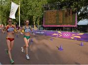11 August 2012; Ireland's Olive Loughnane competes in the women's 20km race walk where she finished 13th. London 2012 Olympic Games, Athletics, The Mall, Westminster, London, England. Picture credit: Brendan Moran / SPORTSFILE