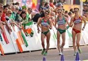 11 August 2012; Ireland's Olive Loughnane competes alongside Ines Henriques, Portugal, and Maria Jose Poves, Spain, in the women's 20km race walk where she finished 13th. London 2012 Olympic Games, Athletics, The Mall, Westminster, London, England. Picture credit: Brendan Moran / SPORTSFILE