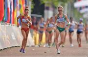 11 August 2012; Ireland's Olive Loughnane competes alongside Beartiz Pascual, Spain, in the women's 20km race walk where she finished 13th. London 2012 Olympic Games, Athletics, The Mall, Westminster, London, England. Picture credit: Brendan Moran / SPORTSFILE